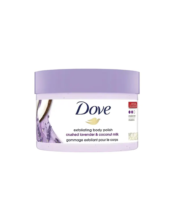 مقشر الجسم Dove باللافندر وحليب جوز الهند